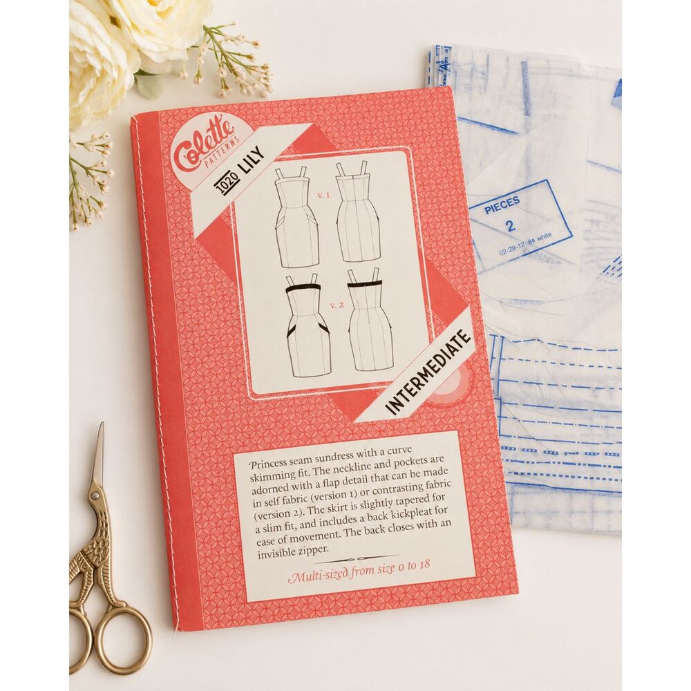 Colette Lily 1020 Sewing Pattern Sizes 0-18 Princess Seam Sundress Dress